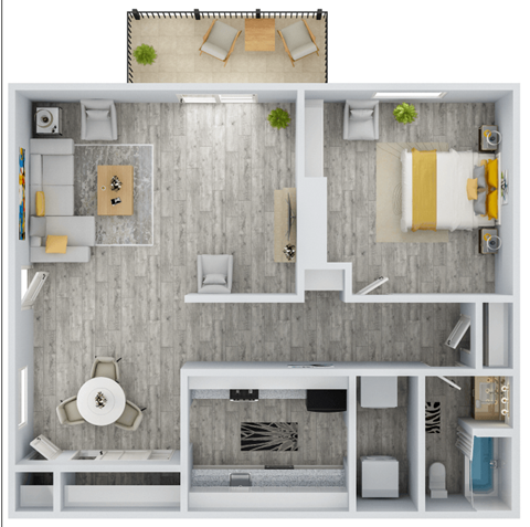 a1 floor plan  1 bedroom with 1 bath  129